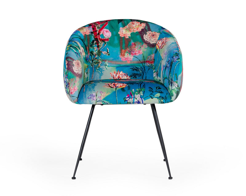 Modrest Roxann - Contemporary Floral Velvet Dining Chair