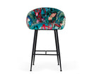 Modrest Roxann - Contemporary Floral Velvet Bar Stool