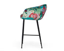 Modrest Roxann - Contemporary Floral Velvet Bar Stool
