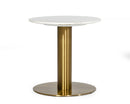 Modrest Fairway - Glam White Marble and Brushed Gold End Table