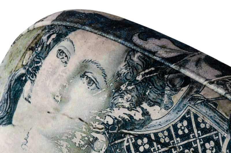 Modrest Farnon - Modern Patterned Velvet and Gold Dining Chair