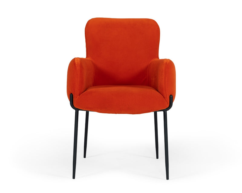 Modrest Frisco - Mid-Century Orange Velvet dining Chair