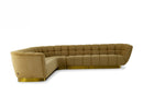 Divani Casa Granby - Glam Mustard + Gold Fabric Sectional Sofa