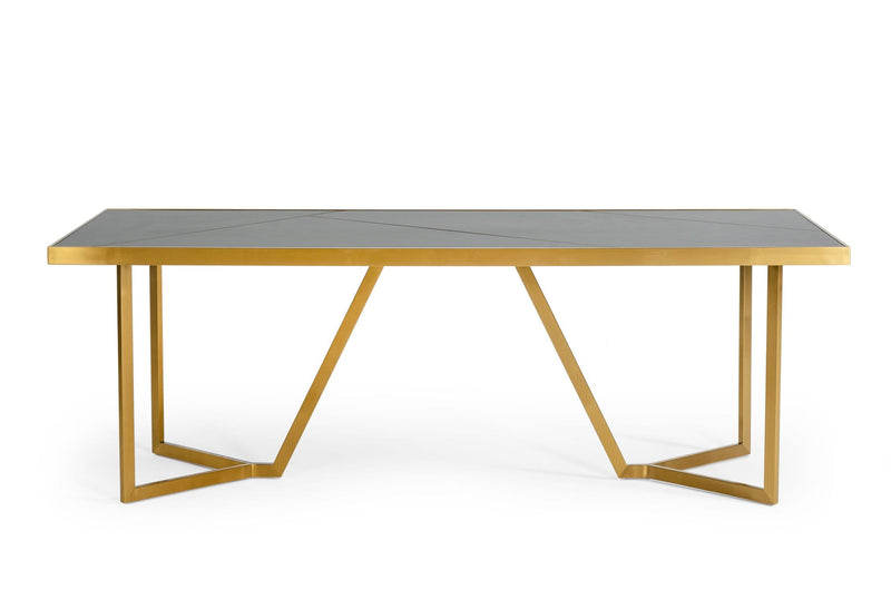 Modrest Nolte - Glam Black Zebrawood and Gold Dining Table
