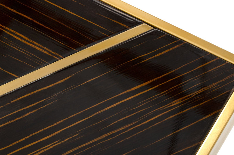 Modrest Nolte - Glam Black Zebrawood and Gold Dining Table