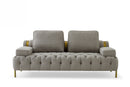 Divani Casa Ladera - Glam Grey and Gold Fabric Loveseat