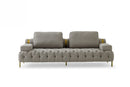 Divani Casa Ladera - Glam Grey and Gold Fabric Sofa