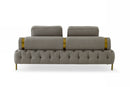 Divani Casa Ladera - Glam Grey and Gold Fabric Sofa