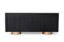 Modrest Peak - Modern White Ceramic/Black Oak/Rosegold Buffet