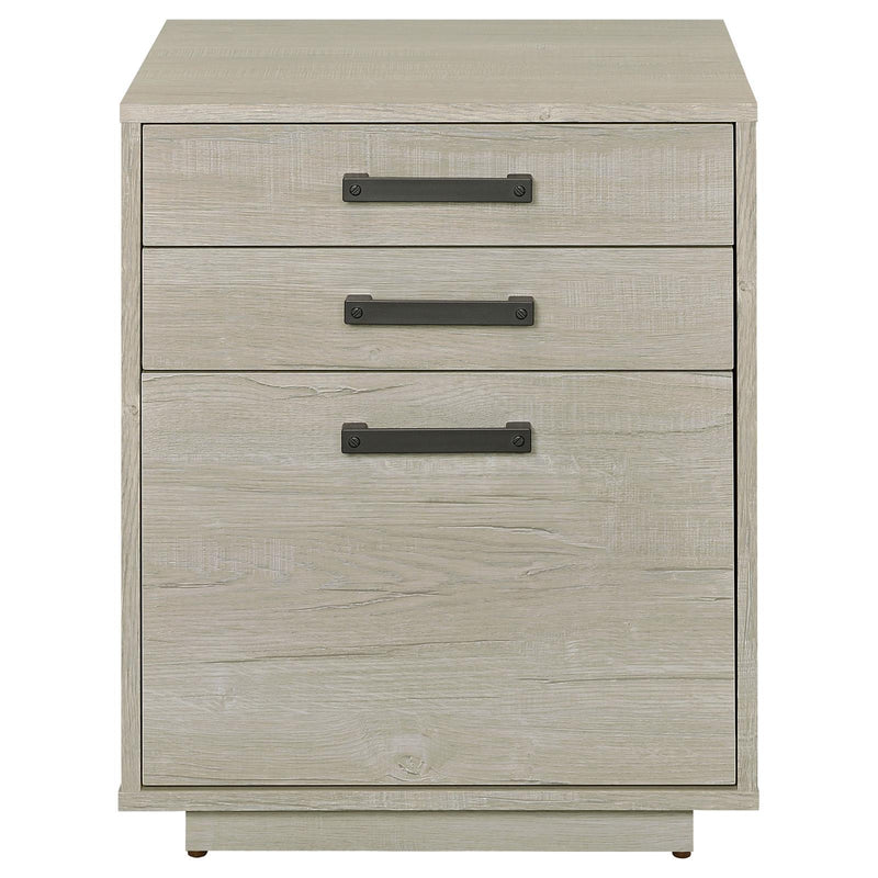 Coaster Furniture Loomis 805882 3-drawer Square File Cabinet - Whitewashed Grey IMAGE 5