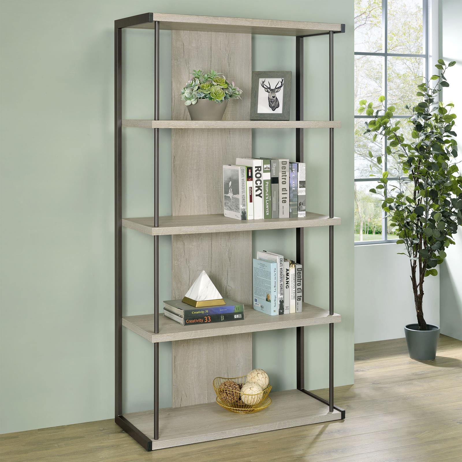 Coaster Furniture Loomis 805884 4-shelf Bookcase - Whitewashed Grey IMAGE 11