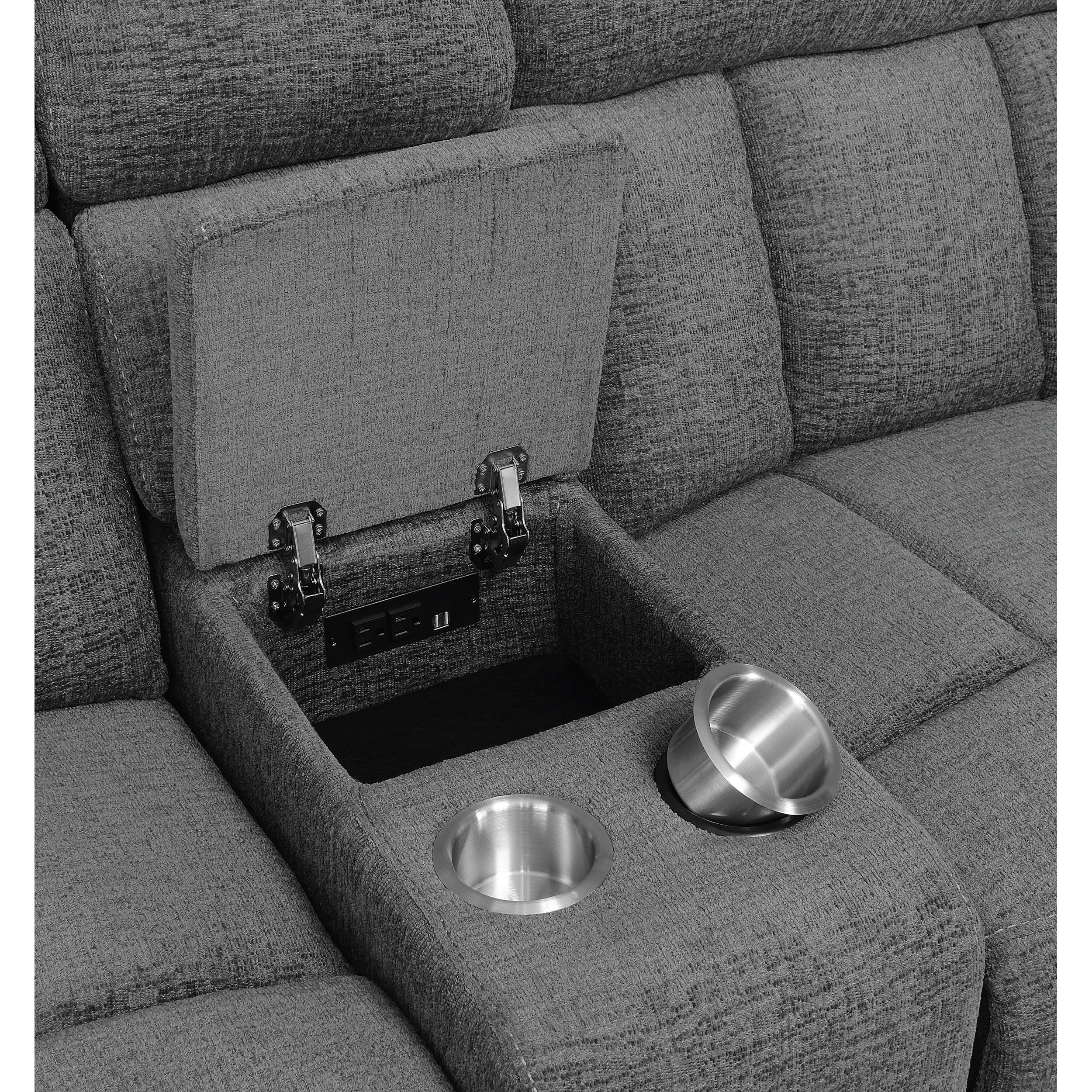 Diamond Modern Furniture COA Bahrain Reclining Fabric Loveseat with Console 609542 IMAGE 14