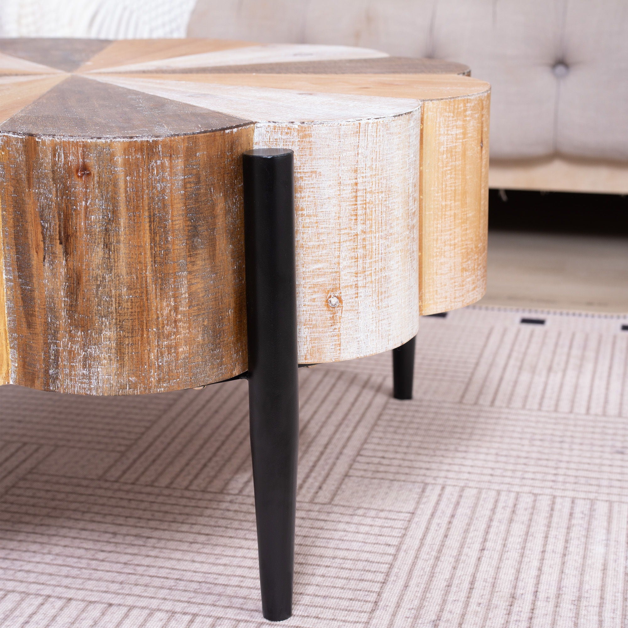 Flower Shaped Coffee Table For Living Room - Multicolor