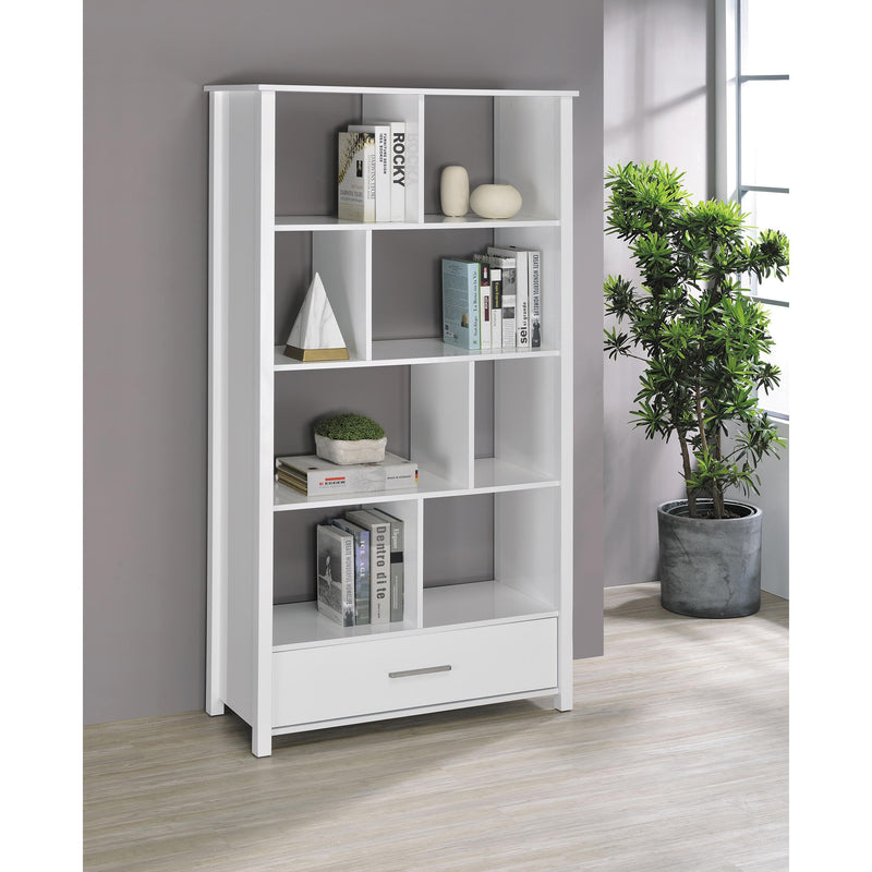 Coaster Furniture Dylan 801574 Rectangular 8-Shelf Bookcase - White IMAGE 7