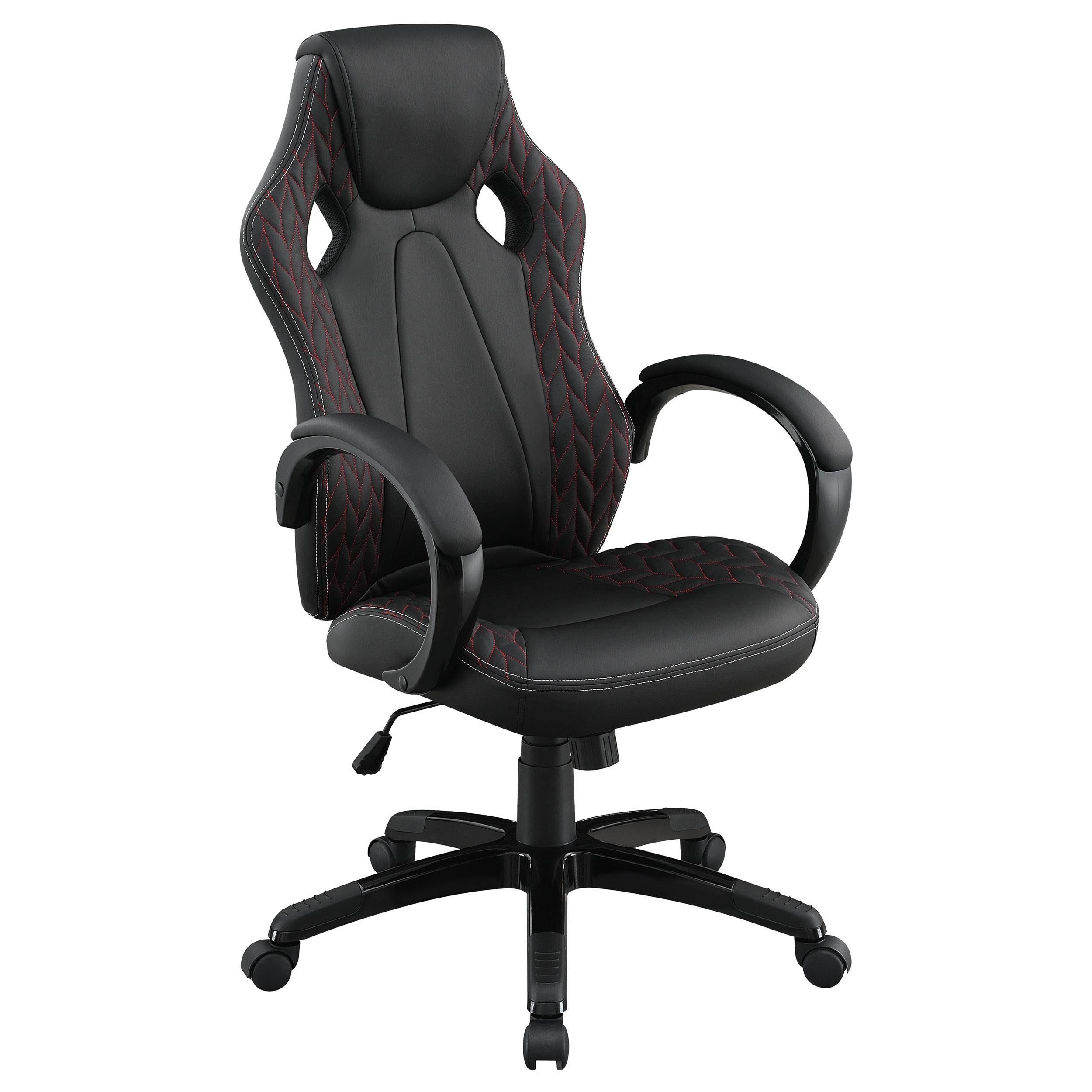 Coaster Furniture Carlos 881426 Arched Armrest Upholstered Office Chair - Black IMAGE 1