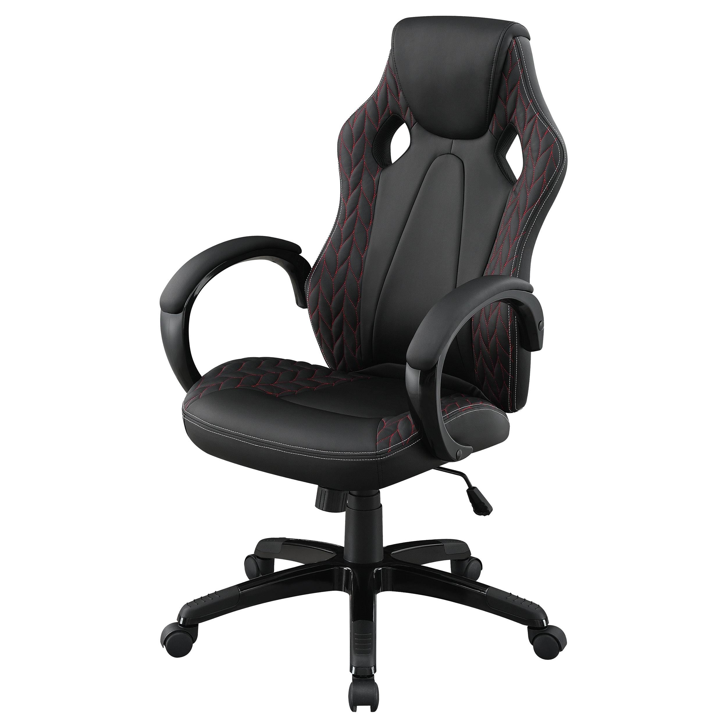 Coaster Furniture Carlos 881426 Arched Armrest Upholstered Office Chair - Black IMAGE 2