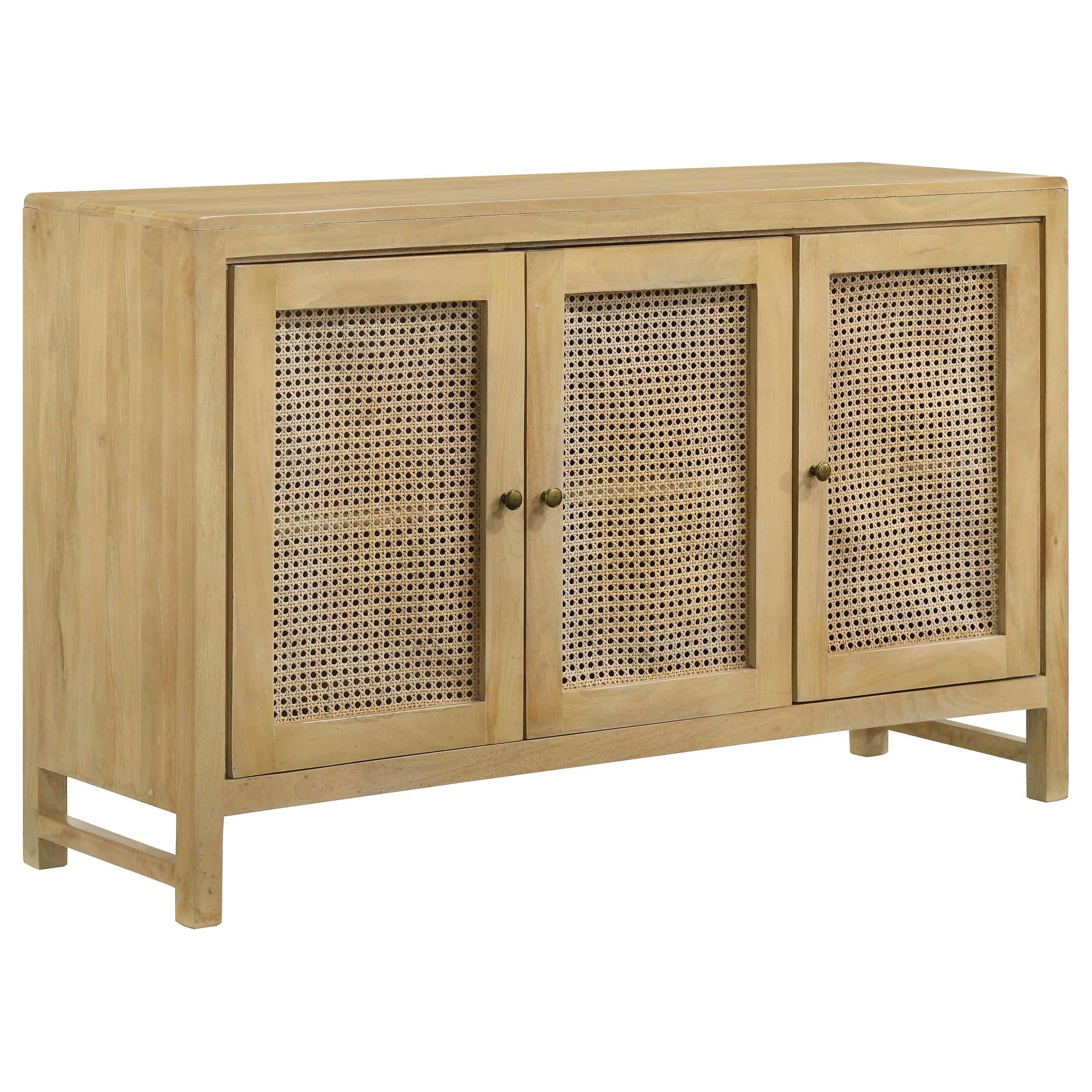 Coaster Furniture Zamora 953556 Rectangular 3-Door Accent Cabinet Natural IMAGE 1