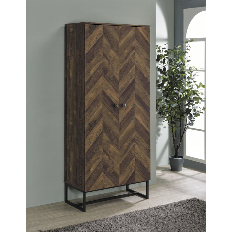 Coaster Furniture Carolyn 959640 2-Door Accent Cabinet - Rustic Oak/Gunmetal IMAGE 2