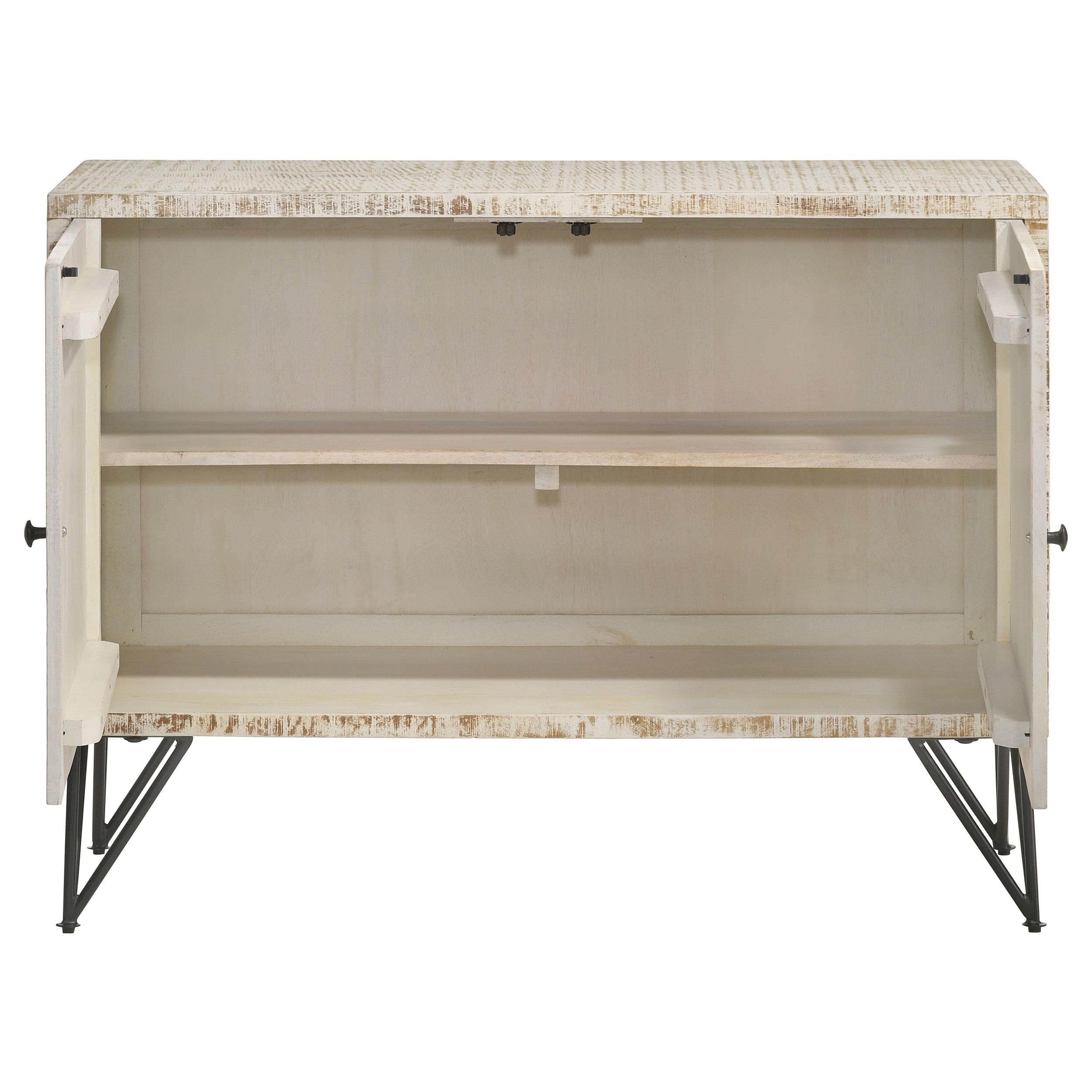 Coaster Furniture Eileen 959652 Rectangular 2-Door Accent Cabinet - White Washed IMAGE 4