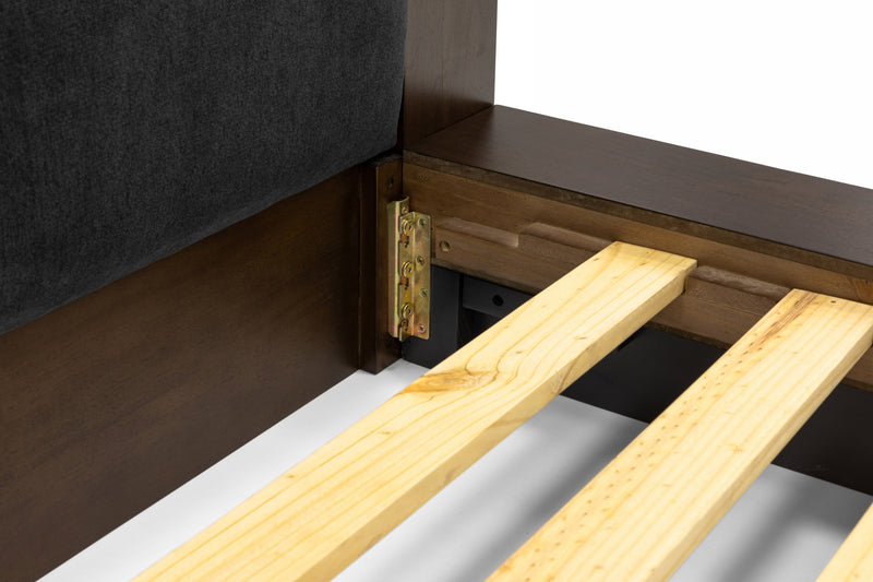 Nova Domus Fantasia - Contemporary Dark Walnut and Dark Grey Bed