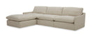 Divani Casa Fedora - Modern White Fabric Sectional Sofa + Ottoman
