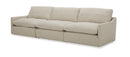 Divani Casa Fedora - Modern White Fabric Sectional Sofa + Ottoman