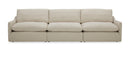 Divani Casa Fedora - Modern White Fabric Sectional Sofa + Ottoman