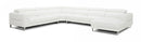 Divani Casa Hawkey - Contemporary White Full Leather U Shaped Sectional Sofa
