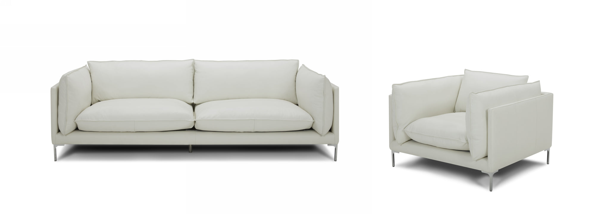 Divani Casa Harvest - Modern White Full Leather Sofa