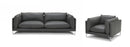 Divani Casa Harvest - Modern Grey Full Leather Sofa