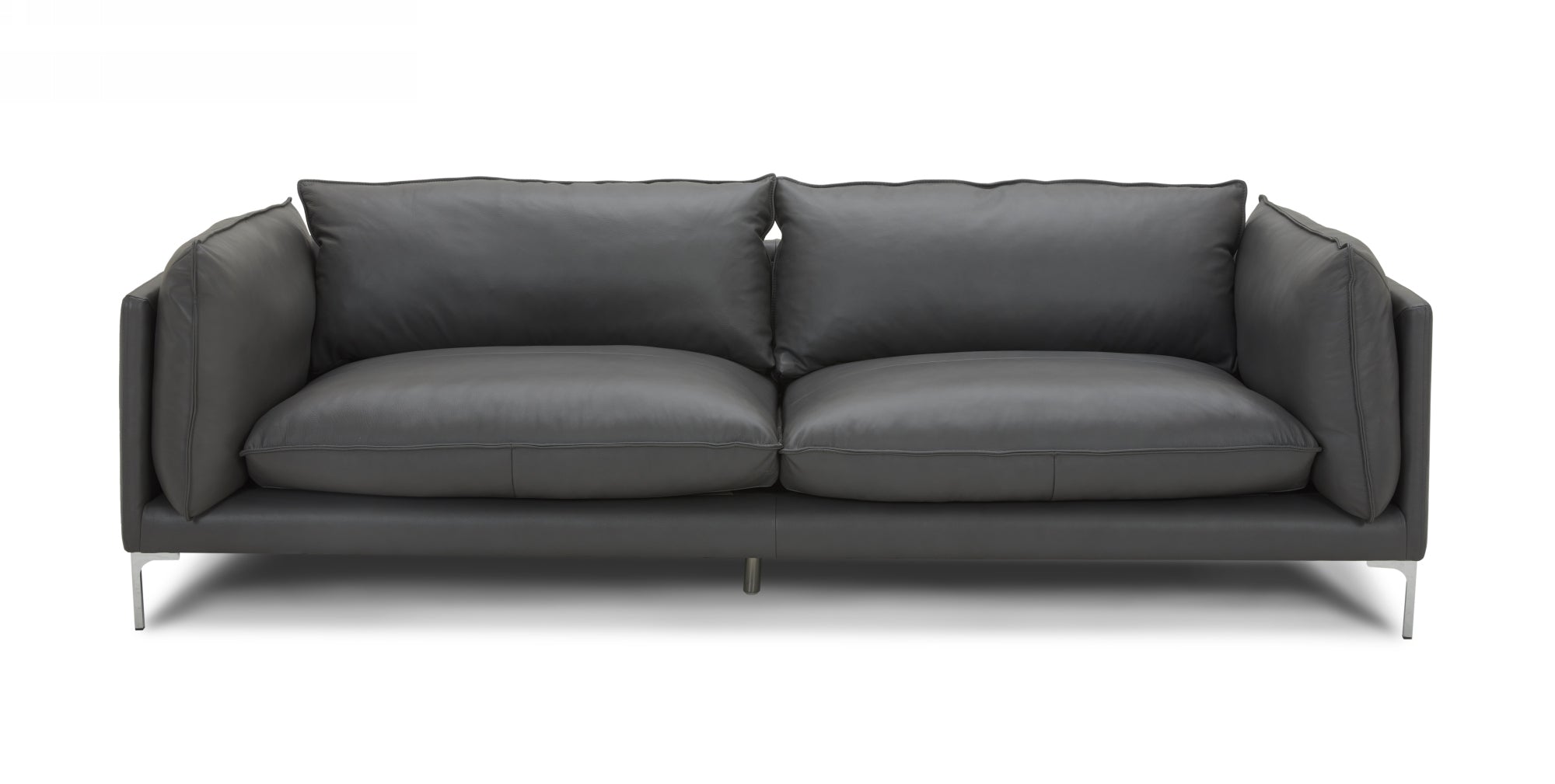 Divani Casa Harvest - Modern Grey Full Leather Sofa Set
