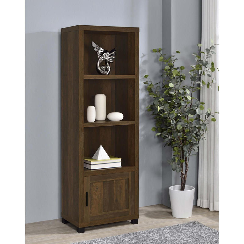 Coaster Furniture Sachin 707736 3-shelf Media Tower With Storage Cabinet - Dark Pine IMAGE 2