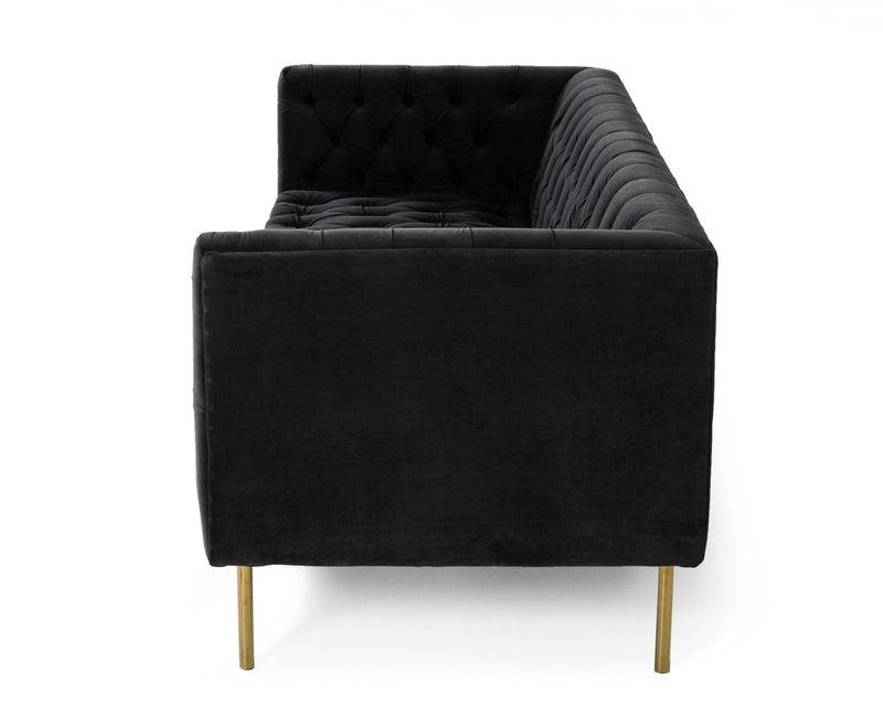 Divani Casa Chavez - DK Grey Velvet Sofa