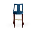 Modrest Kimball - Glam Blue Velvet Bar Stool