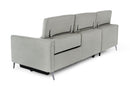Divani Casa Lupita - Modern Grey Fabric Left Facing Sectional Sofa