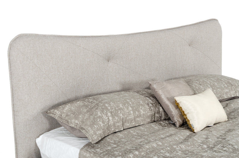Modrest Alessia - Queen Italian Modern Light Grey Upholstered Bed