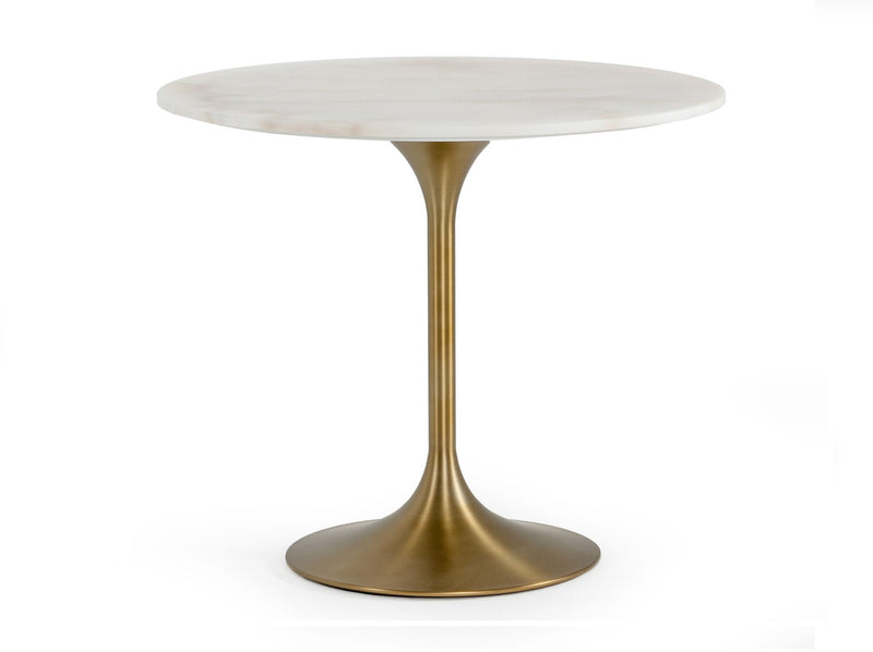Modrest Collins - Glam White Marble & Gold Dining Table