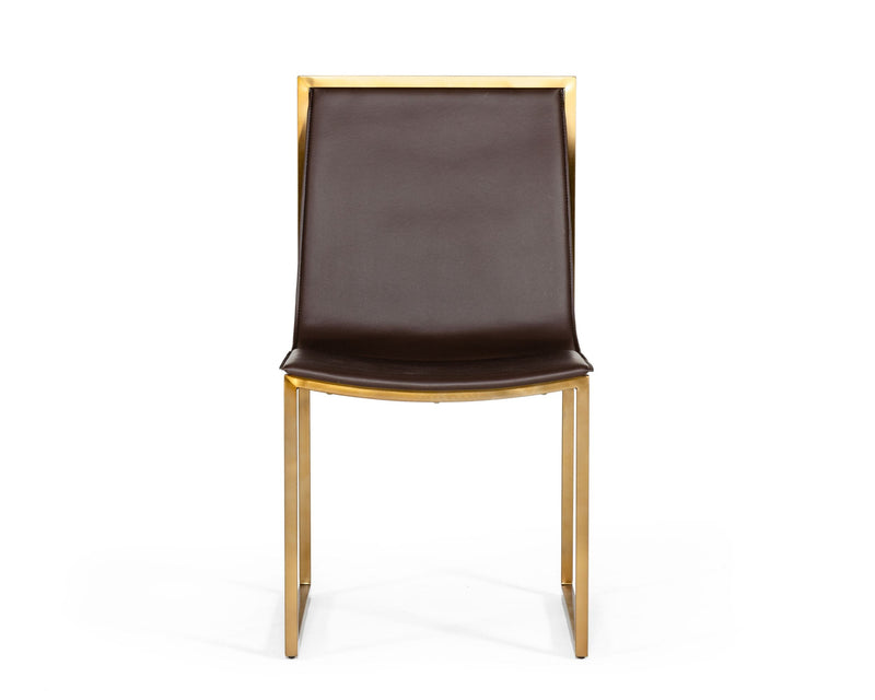 Modrest Dalton - Modern Brown Leatherette Dining Chair (Set of 2)