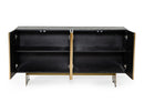 Modrest Perret - Glam Black Ash & Brushed Brass Modern Buffet