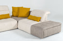 David Ferrari Natura - Italian Modern Light Taupe Fabric Sectional Sofa with Manual Recliner