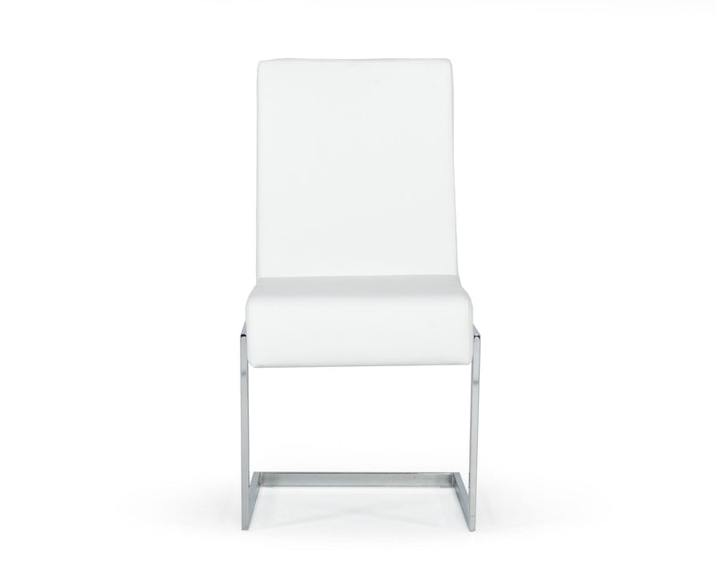 Modrest Batavia - Modern White & Stainless Steel Dining Chair (Set of 2)