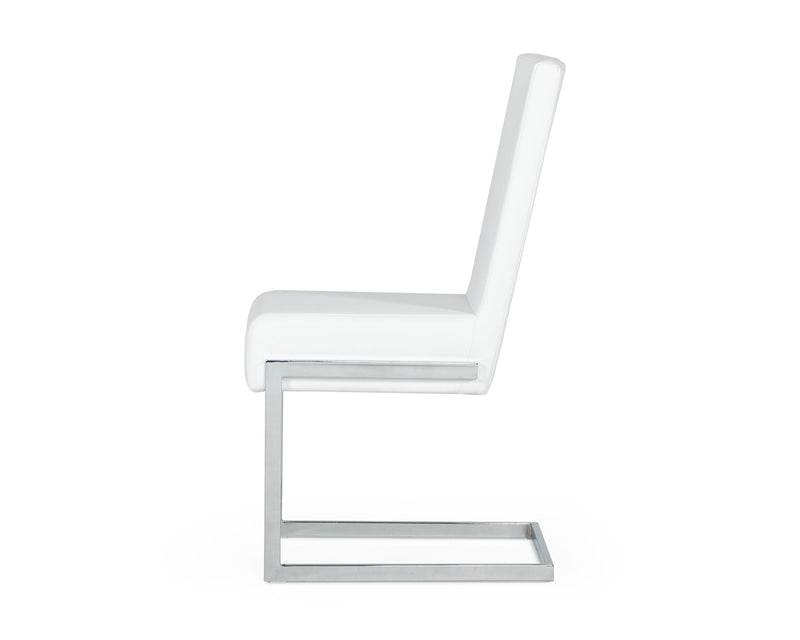Modrest Batavia - Modern White & Stainless Steel Dining Chair (Set of 2)