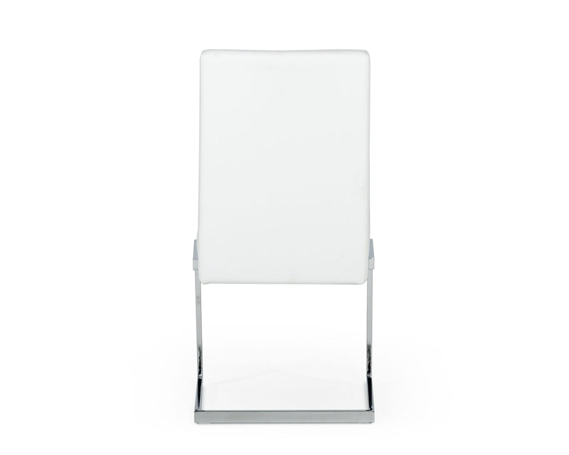 Modrest Batavia - Modern White & Stainless Steel Dining Chair (Set of 2)
