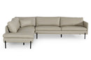 Divani Casa Sherry - Modern Grey Leather Left Facing Sectional Sofa