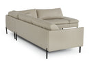 Divani Casa Sherry - Modern Grey Leather Right Facing Sectional Sofa
