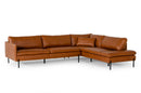 Divani Casa Sherry - Modern Cognac Leather Right Facing Sectional Sofa