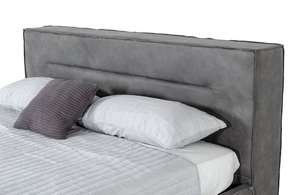 Lamod Italia Hollywood - Italian Contemporary Grey Leather Bed