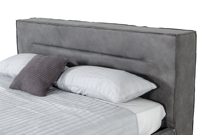 Lamod Italia Hollywood - Italian Contemporary Grey Leather Bed