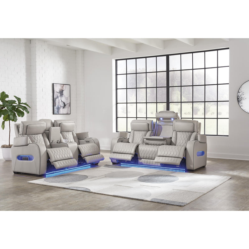 Signature Design by Ashley Boyington Power Reclining Leather Match Loveseat with Console U2710518 IMAGE 16