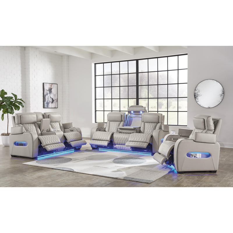 Signature Design by Ashley Boyington Power Reclining Leather Match Loveseat with Console U2710518 IMAGE 19